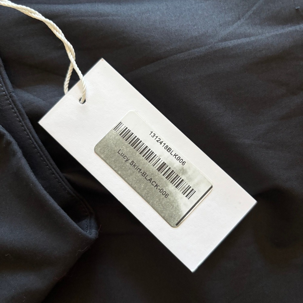 Reformation Lucy Skirt NWT Black Organic Cotton Maxi A-Line Size 6 1312418BLK006 - Picture 7 of 8